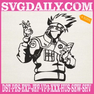 Kakashi Reading Book Embroidery Design