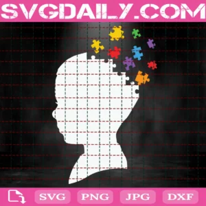 Kid Portrait Autism Svg