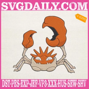 Kingler Pokemon Embroidery Design