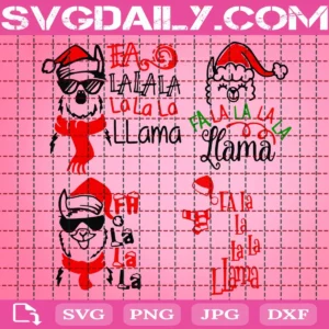 La La La Llama Christmas Svg