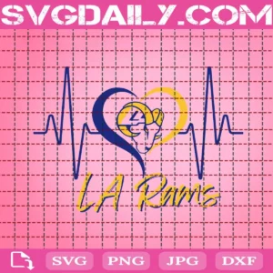 La Rams Heartbeat Blue And Yellow Svg