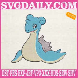 Lapras Pokemon Embroidery Design