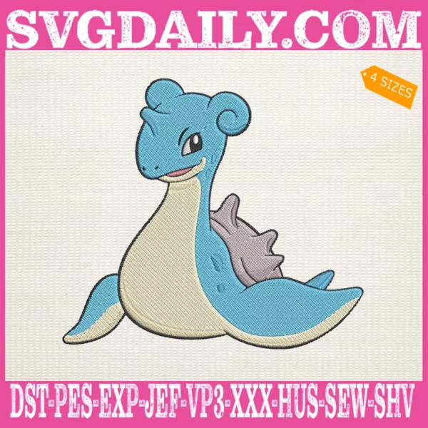 Lapras Pokemon Embroidery Design