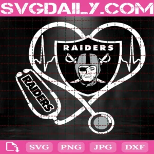 Las Vegas Raiders Heart Stethoscope Svg