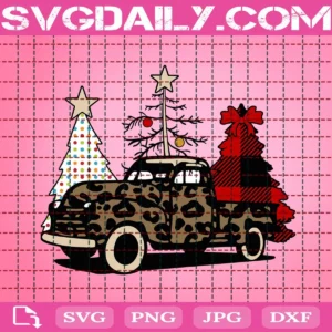 Leopard Christmas Car Svg