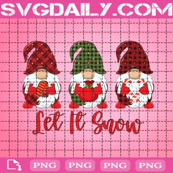 Let It Snow Png, Christmas Gnomies Png
