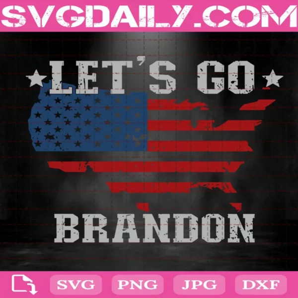 Let'S Go Brandon American Flag Svg