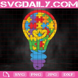 Light Bulb Puzzle Autism Svg