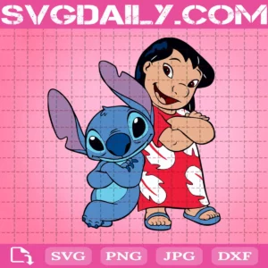 Lilo And Stitch Standing Back To Back Svg