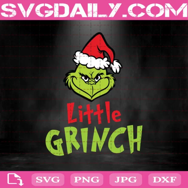 Little Grinch Santa Hat Svg
