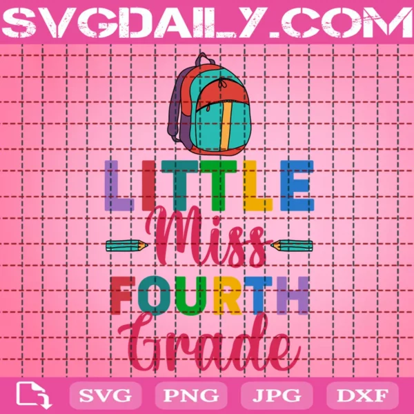 Little Miss Fourth Grade Svg