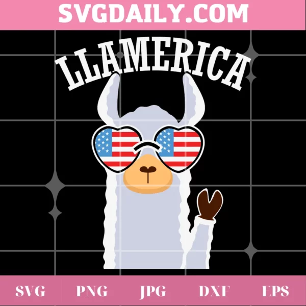 Llamerica Svg, 4Th Of July Llama Svg