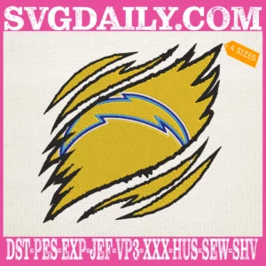 Los Angeles Chargers Embroidery Design