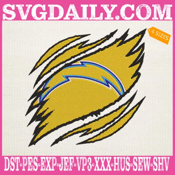 Los Angeles Chargers Embroidery Design