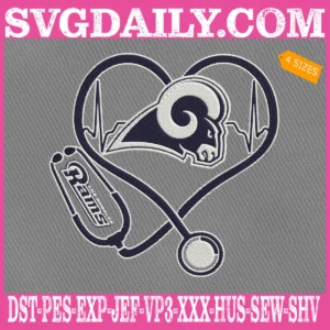 Los Angeles Rams Heart Stethoscope Embroidery Files