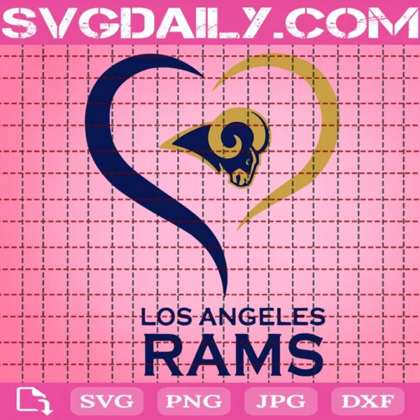 Los Angeles Rams Heart Svg