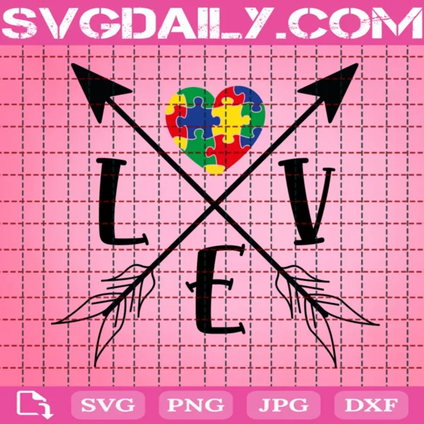 Love Arrows Autism Svg