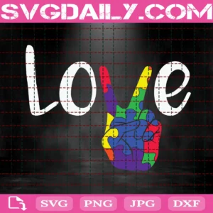 Love Autism Awareness Svg
