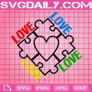 Love Autism Puzzle Svg