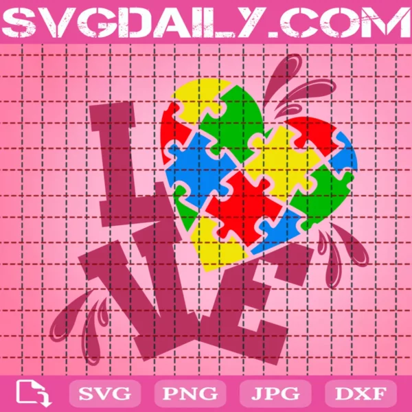 Love Autism Puzzle Svg