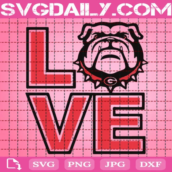 Love Georgia Bulldogs Svg
