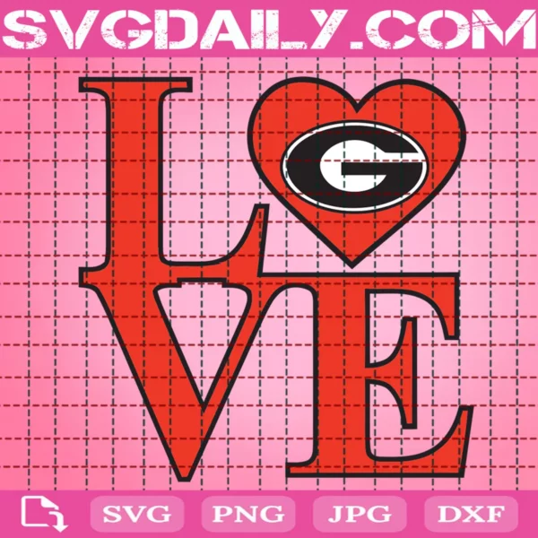 Love Georgia Bulldogs Svg
