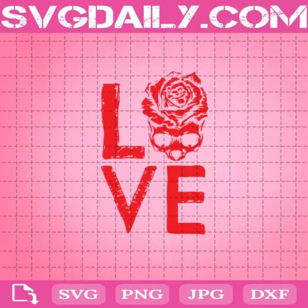 Love Skull Svg, Halloween Svg