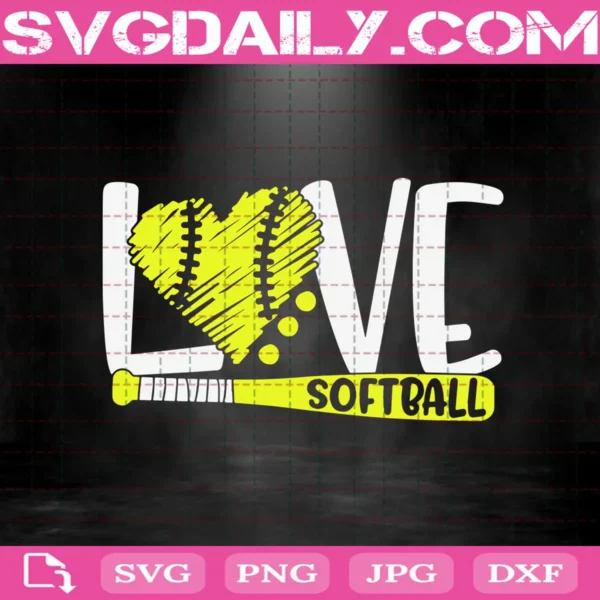 Love Softball Svg