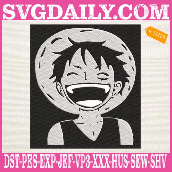 Luffy Laugh Embroidery Design