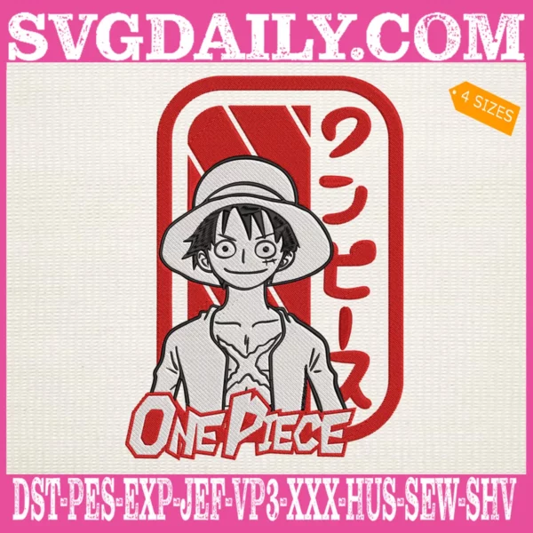 Luffy One Piece Embroidery Design