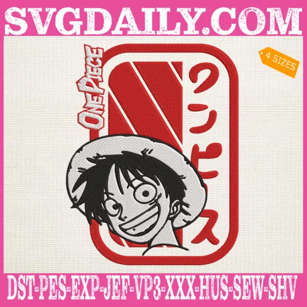 Luffy Smile One Piece Embroidery Design