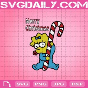 Maggie Simpson Merry Christmas Vintage Movie Svg