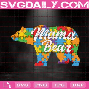 Mama Bear Svg, Autism Svg
