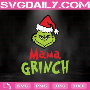 Mama Grinch Santa Hat Svg