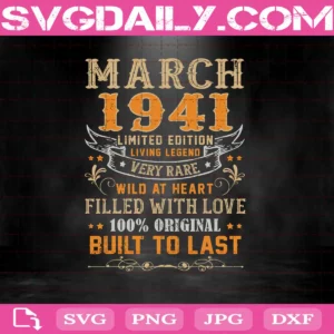 March 1941 Svg, 80 Years Old Svg