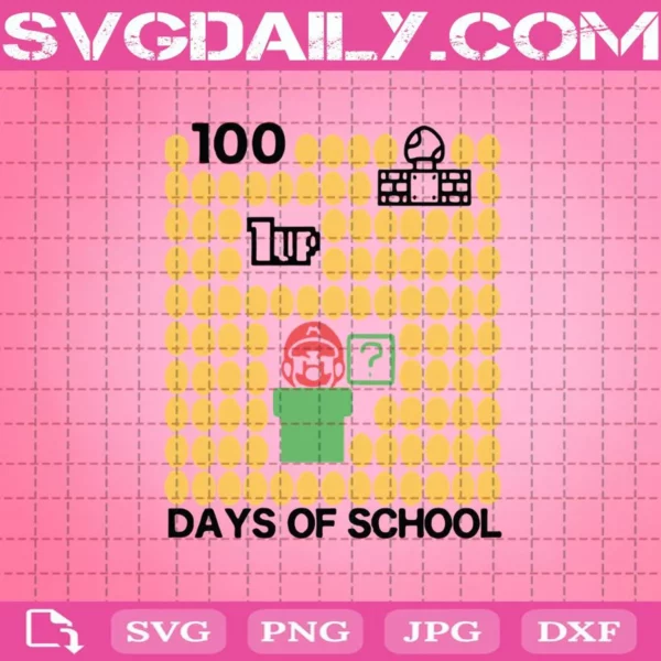 Mario 100 Days Of School Svg