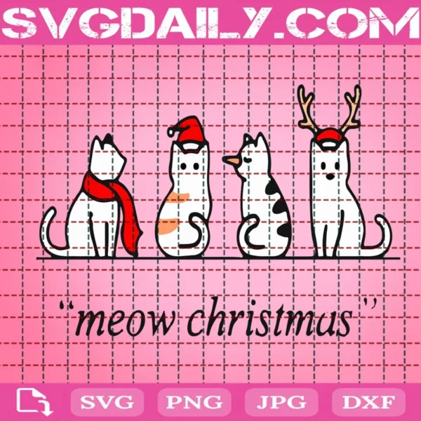 Meow Christmas Svg