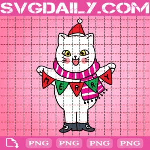 Merry Cat Png, Merry Christmas Png