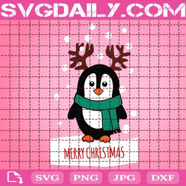 Merry Christmas Penguin Svg