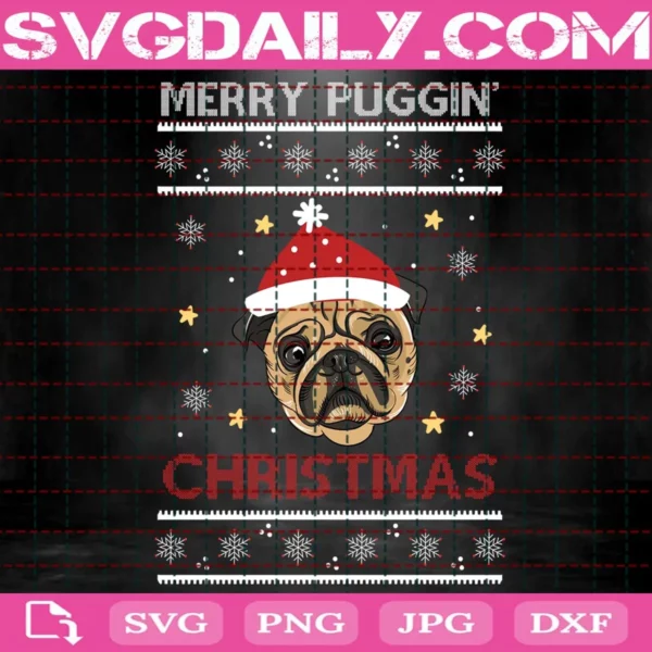 Merry Christmas Pug Svg