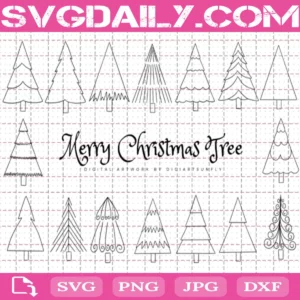 Merry Christmas Tree Bundle Svg Free
