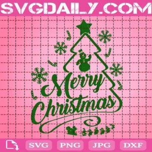 Merry Christmas Tree Svg