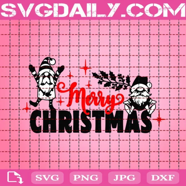 Merry Christmas With Gnomies Svg
