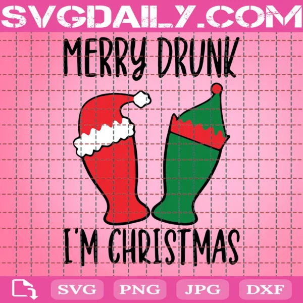 Merry Drunk I'M Christmas Svg