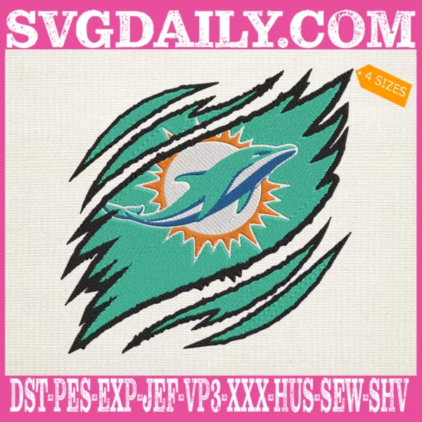 Miami Dolphins Embroidery Design