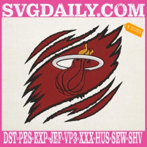 Miami Heat Embroidery Design