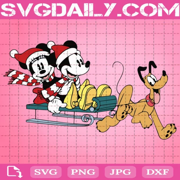 Mickey And Friends Christmas Svg