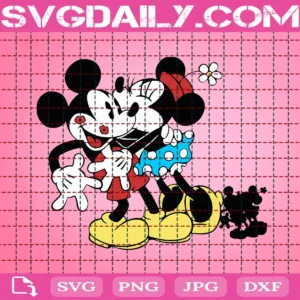 Mickey And Minnie Kissing Svg