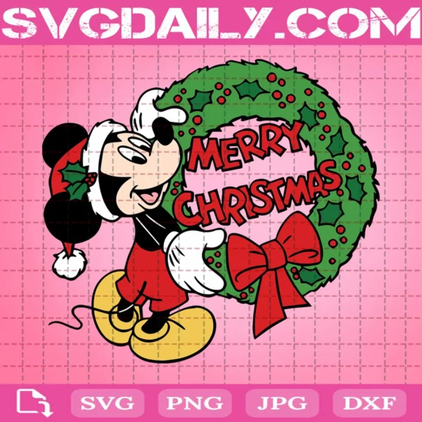 Mickey Merry Christmas Svg