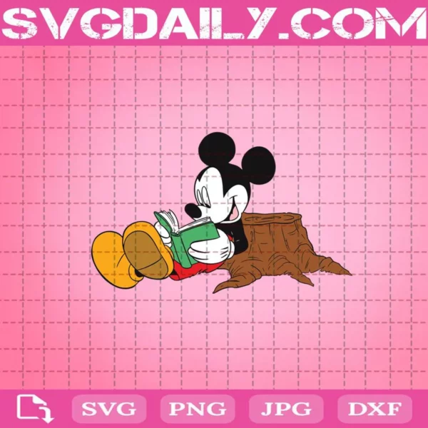 Mickey Mouse Reading Books Svg
